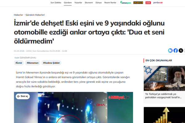 milliyet izmir de dehset eski esini ve 9 yasindaki oglunu otomobille ezdigi anlar ortaya cikti dua et seni oldurmedim
