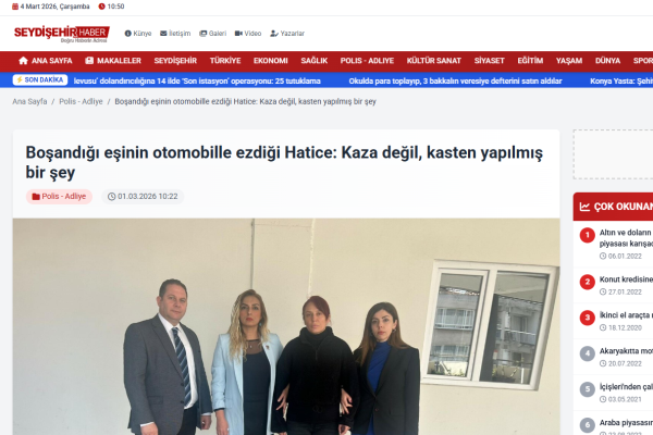 seydi sehir haber bosandigi esinin otomobille ezdigi hatice kaza degil kasten yapilmis bir sey