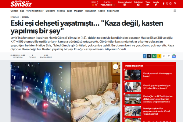 egede son soz eski esi dehseti yasatmisti kaza degil kasten yapilmis bir sey