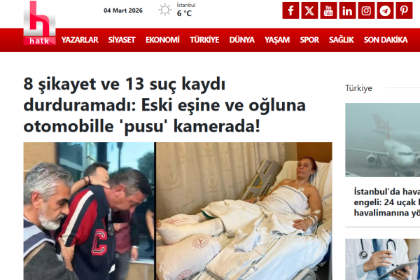 halktv 8 sikayet ve 13 suc kaydi durduramadi eski esine ve ogluna otomobille pusu kamerada