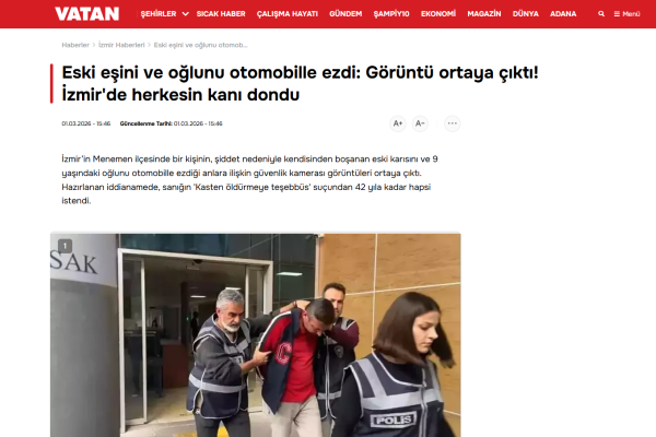 gazete vatan eski esini ve oglunu otomobille ezdi goruntu ortaya cikti izmirde herkesin kani dondu