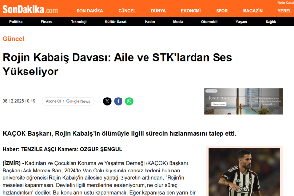 sondakikacom rojin kabais davasi aile ve stklardan ses yukseliyor