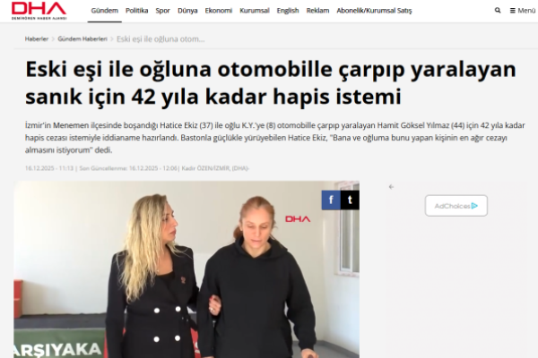 dha eski esi ile ogluna otomobille carpip yaralayan sanik icin 42 yila kadar hapis istemi