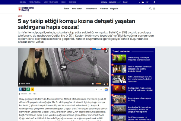 5 ay takip ettigi komsu kizina dehseti yasatan saldirgana hapis cezasi