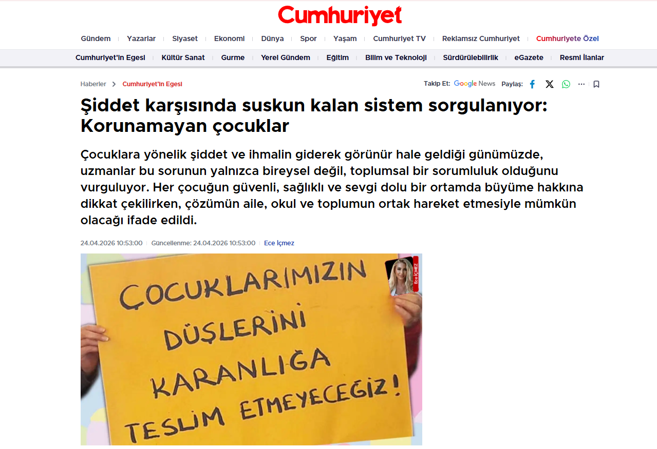 cumhuriyet siddet karsisinda suskun kalan sistem sorgulaniyor korunamayan cocuklar