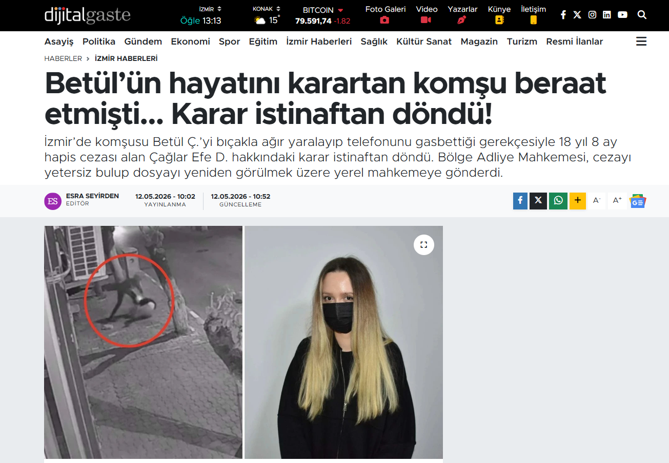 dijital gaste betul un hayatini karartan komsu beraat etmisti karar istinaftan dondu
