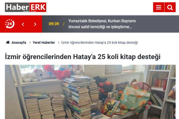ortaokul ogrencilerinden depremzede kardeslerine kitap bagisi habererk