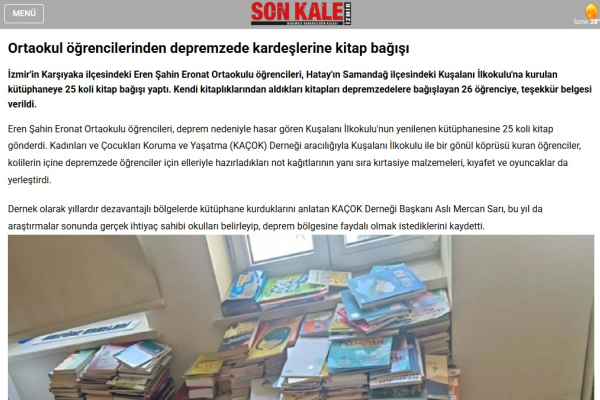 ortaokul ogrencilerinden depremzede kardeslerine kitap bagisi sonkale ortaokul ogrencilerinden depremzede kardeslerine kitap bagisi sonkale