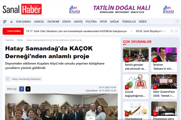 hatay samandagda kacok derneginden anlamli proje