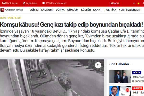 tv5 komsu k busu genc kizi takip edip boynundan bicakladi tv5 komsu k busu genc kizi takip edip boynundan bicakladi